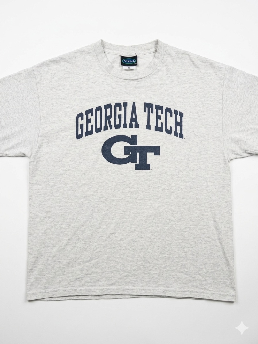 Vintage Georgia Tech T Shirt Gray Heather 90s Yikes Tag GT Yellow Jackets M / L
